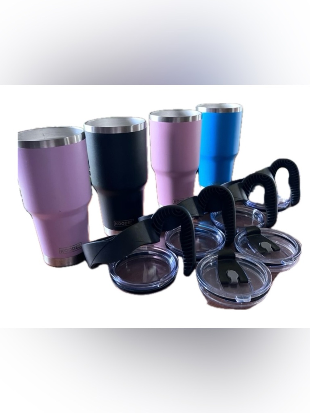 Koodee 30oz Insulated Tumbler Bundle 4 Pack Stainless Steel Cups With Handles